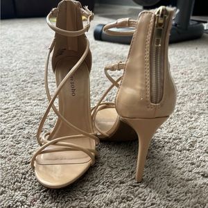 Strappy nude heels